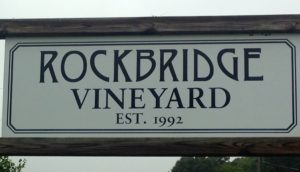 Sign at the entrance to Rockbridge Vineyard in Raphine, VA