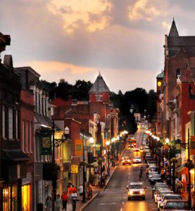 View of the main street for shopping in Staunton VA 