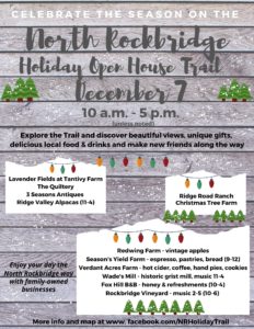 Poster for the North Rockbridge Holiday Open House Tour