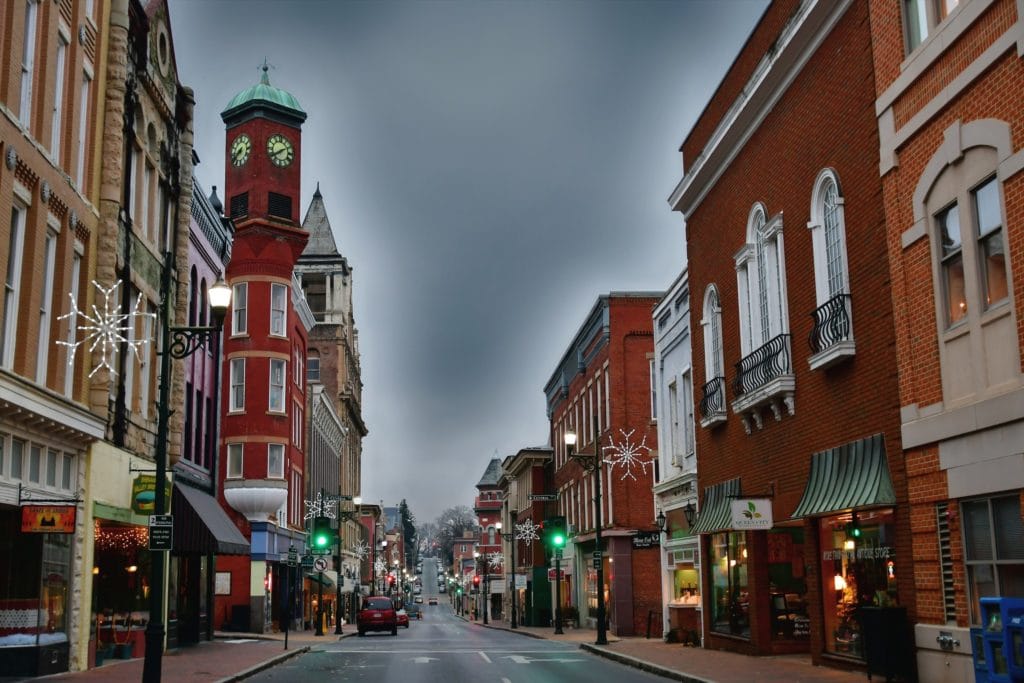 Main Street in downtown Staunton, where you'll find many of the top-rated things to do in Staunton This winter