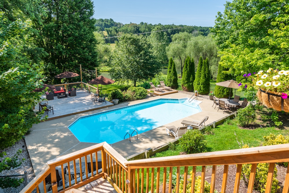 While you're in town for concerts at the Lime Kiln Amphitheater, don't miss the chance to relax and unwind around this beautiful pool, located on the grounds of our Bed and Breakfast in Virginia