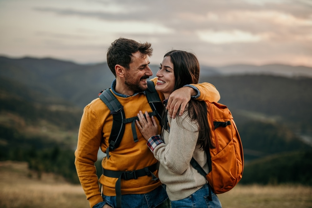 Couple enjoying hiking and other top-rated things to do in the Shenandoah Valley near our luxury cabins in Virginia