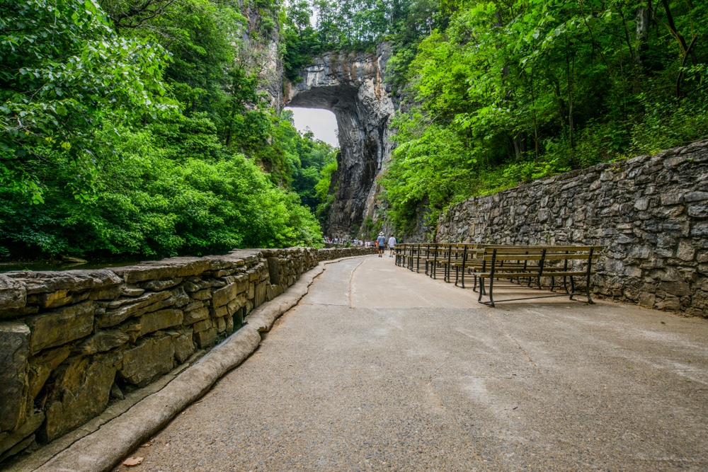 The Cedar Creek Trail to Lace Falls under Natural Bridge State Park VA