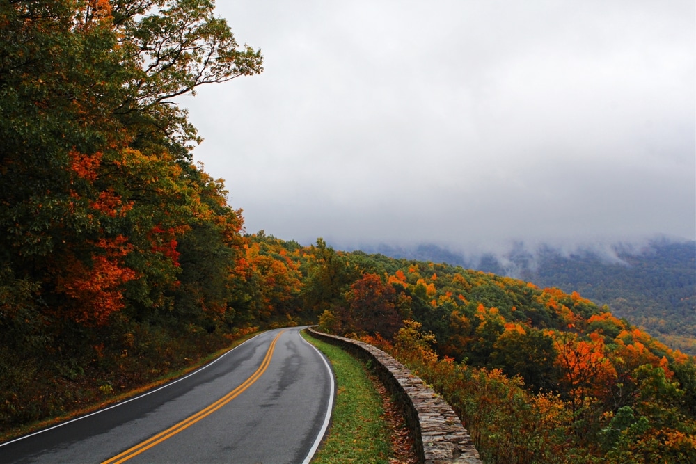 Skyline Drive in Shenandoah National Park is one of the best Things to do in Shenandoah Valley in the fall